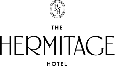 The Hermitage Hotel logo in black