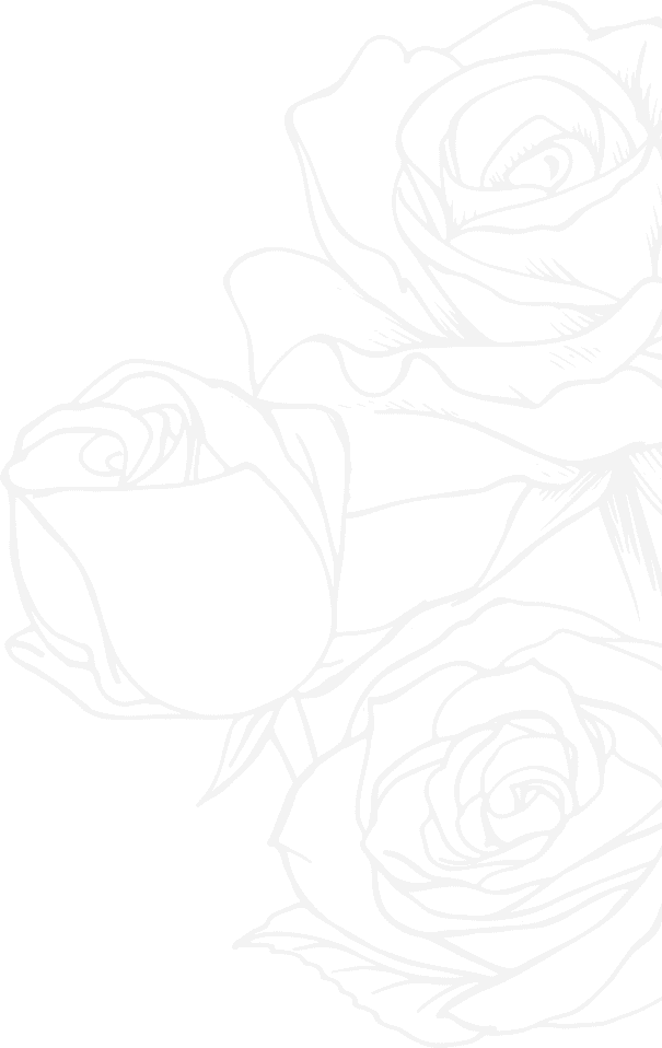 Lineart illustration of three roses