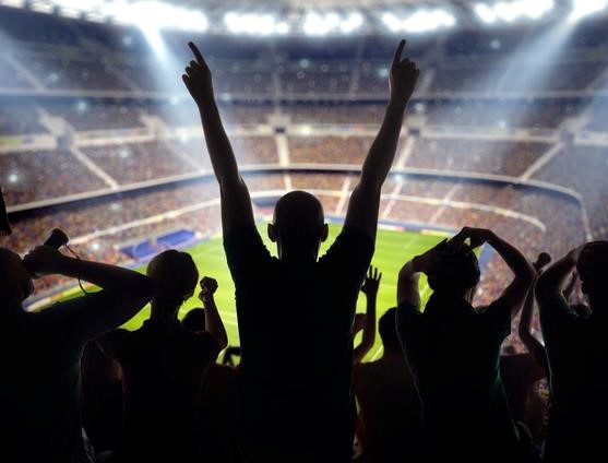 fan at football game cheering